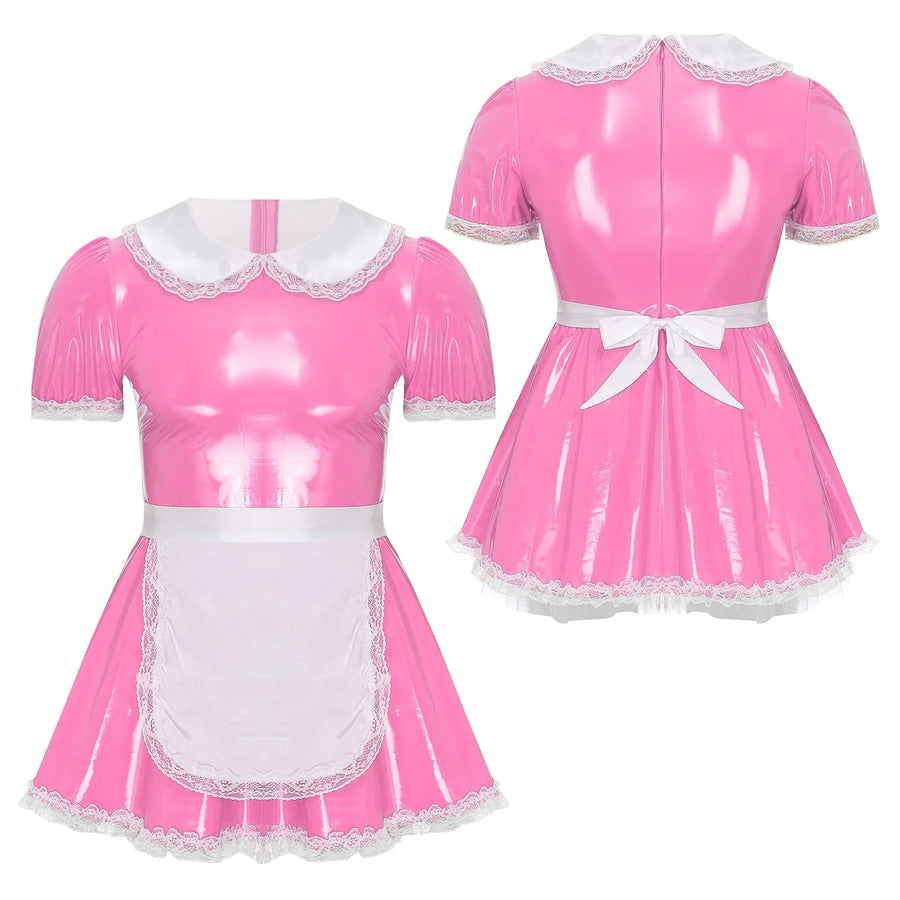 Mens Ruffle Lace Sissy Maid Dress, gallery view 5