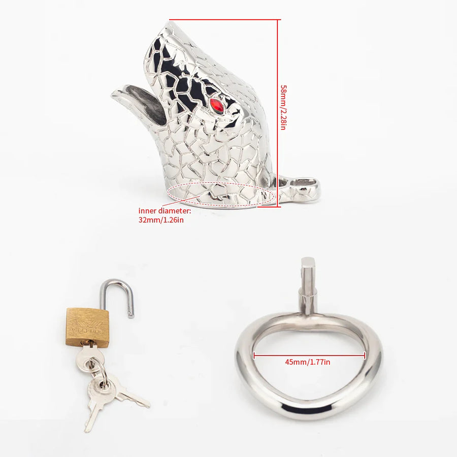 Snake Head Chastity Cage, gallery view 12