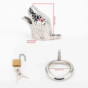 Snake Head Chastity Cage