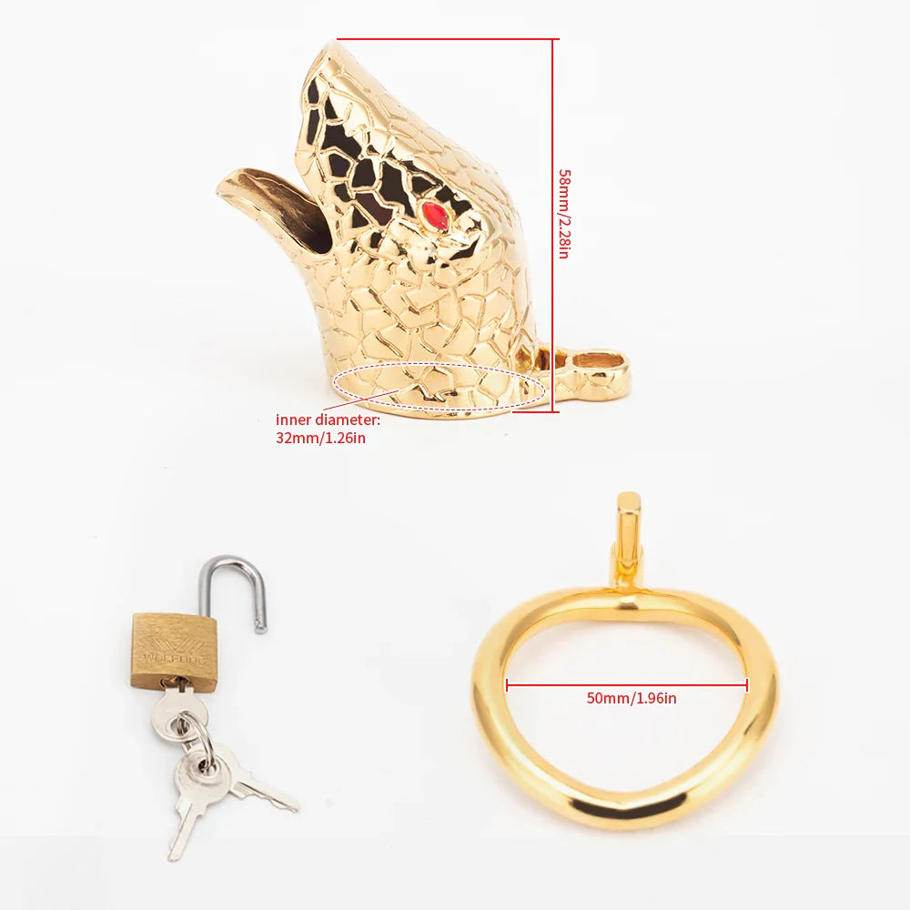 Snake Head Chastity Cage