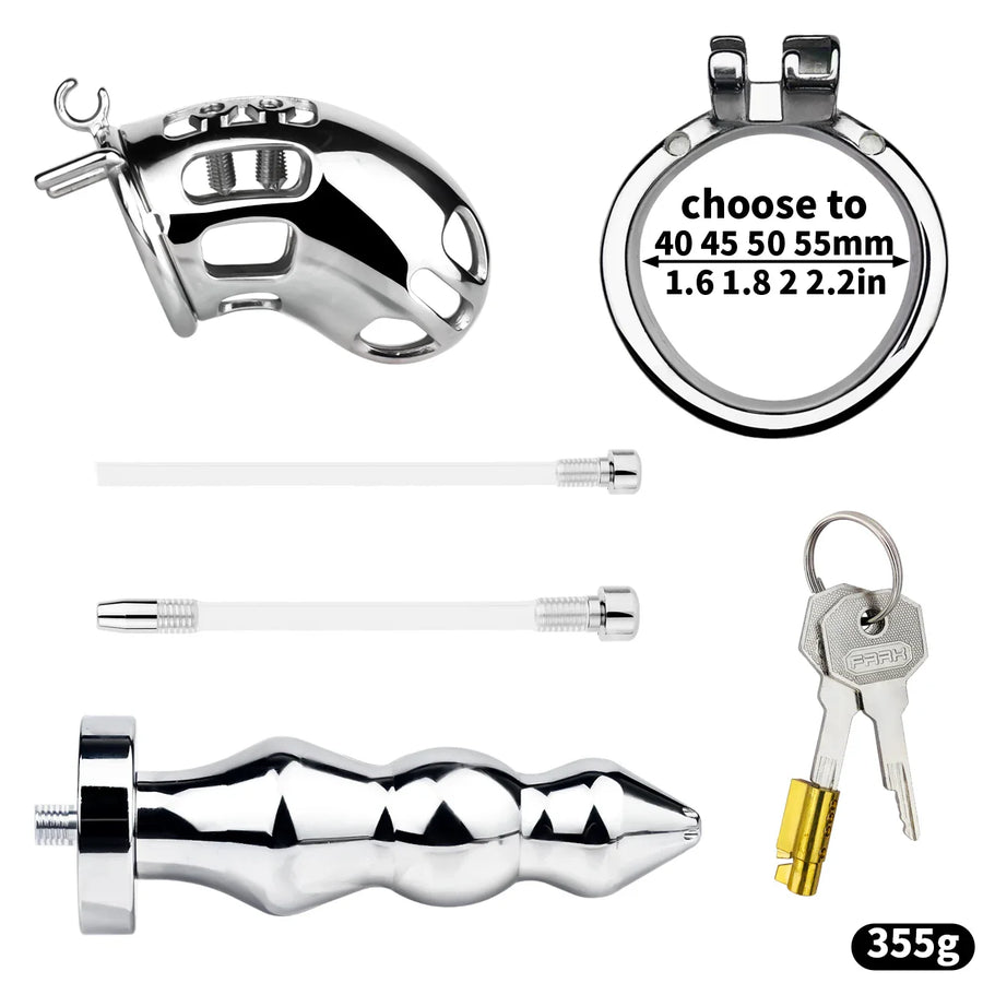 Spiked Male Chastity Cage with Anal Plug, gallery view 9