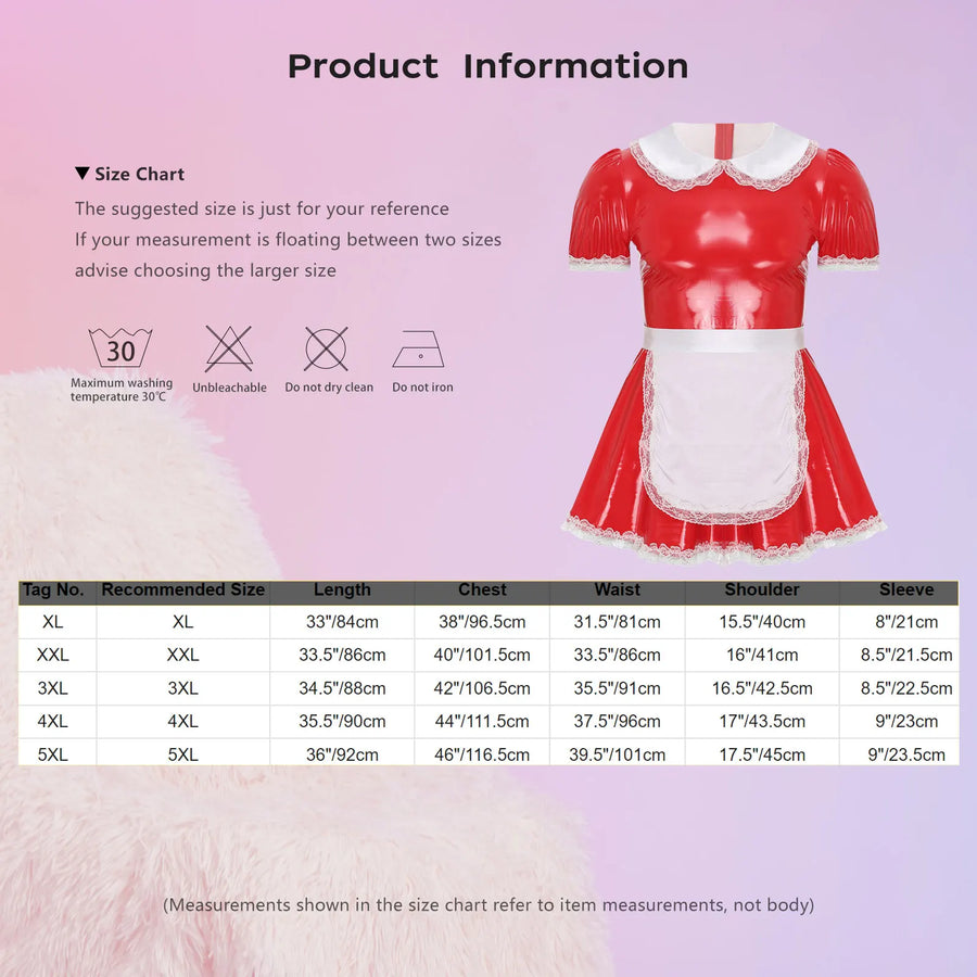 Mens Ruffle Lace Sissy Maid Dress, gallery view 4