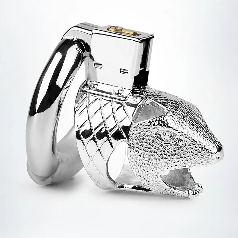 Metal Snakehead Chastity Cage