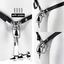 Lade das Bild in den Galerie-Viewer, Metal Botted Male Chastity Cage with Belt
