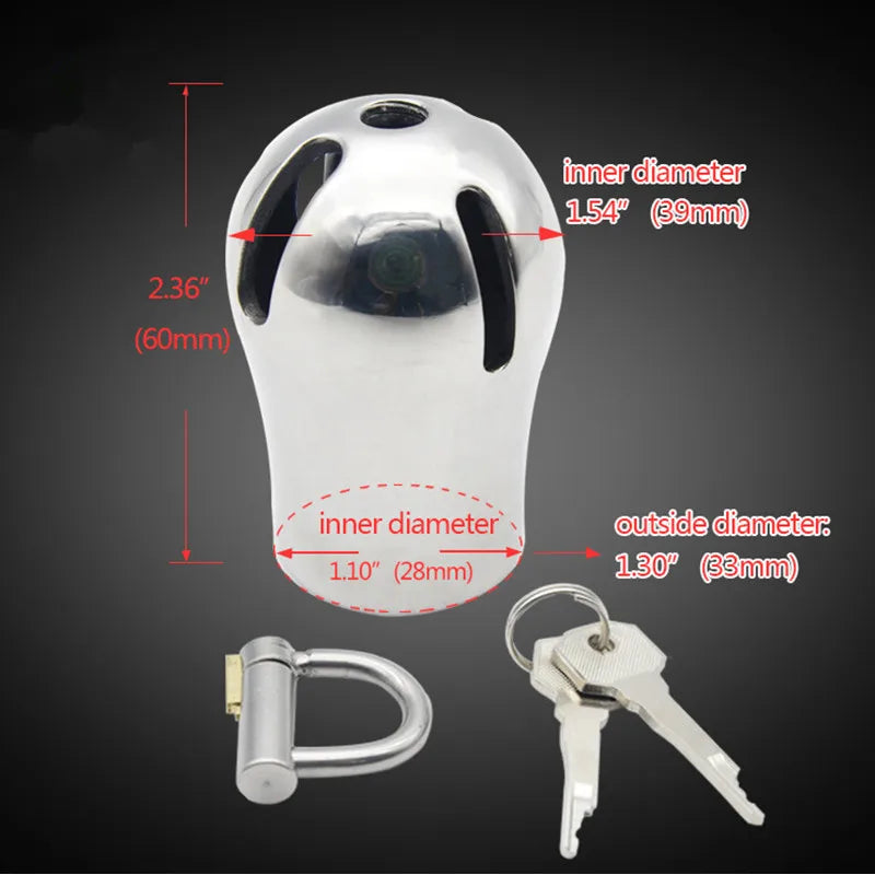 Stainless Steel PA Lock Cock Cage with D-Ring, gallery view 4