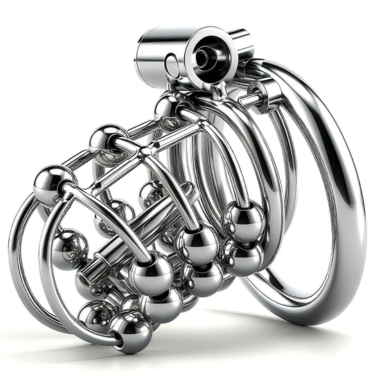 Stainless Steel Bead PA Chastity Cage
