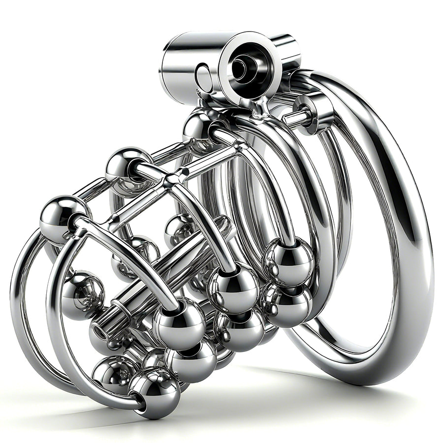 Stainless Steel Bead PA Chastity Cage
