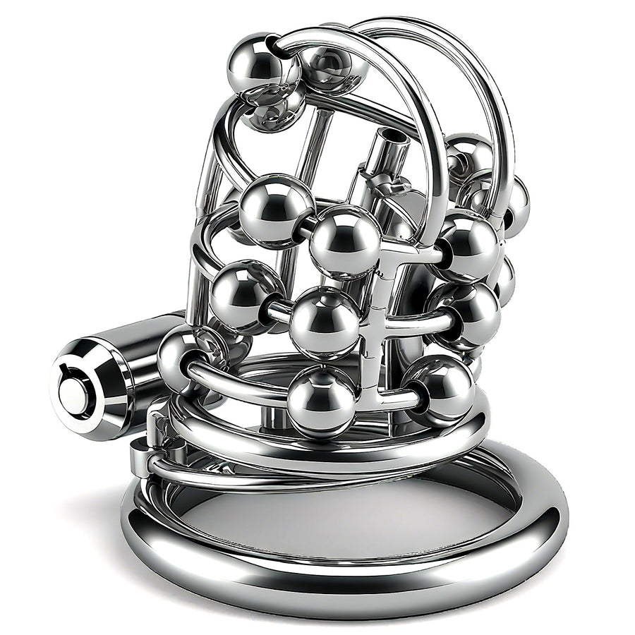 Stainless Steel Bead PA Chastity Cage 1