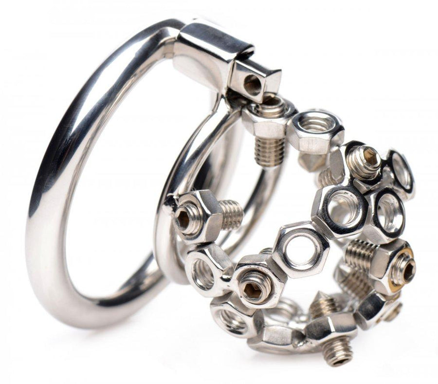 Bolted Chastity Cage with Spikes product view