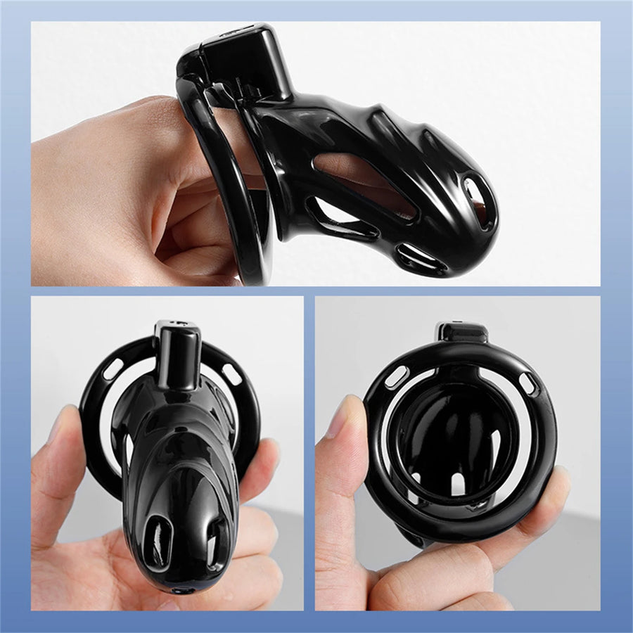 Black Metal Chastity Lock, gallery view 2