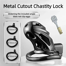 Charger l&#39;image dans la galerie, Black Metal Chastity Cage
