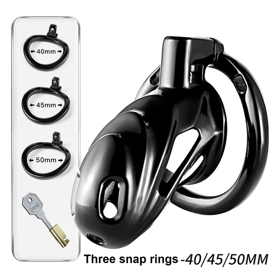 Black Metal Chastity Lock, gallery view 7