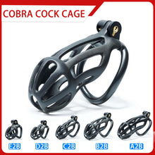 Lade das Bild in den Galerie-Viewer, Black Stripe Mamba Chastity Cage Kit 1.77 To 4.13 Inches feature details graphic 1
