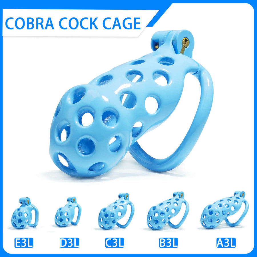 Blue Hole Mamba Chastity Cage Kit - 1.77 to 4.13 feature details graphic 1