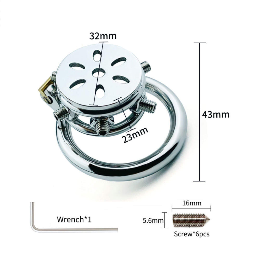 Flat Chastity Lock With Spikes, gallery view 6