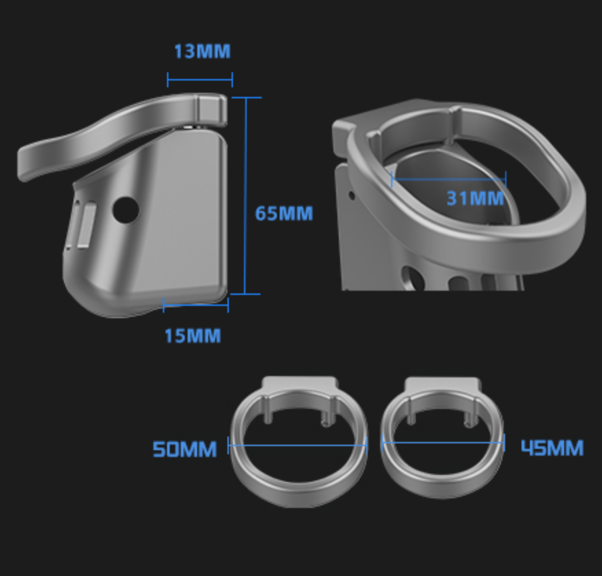 Cagink Metal Chastity Cage Micro Version size guide, gallery view 14