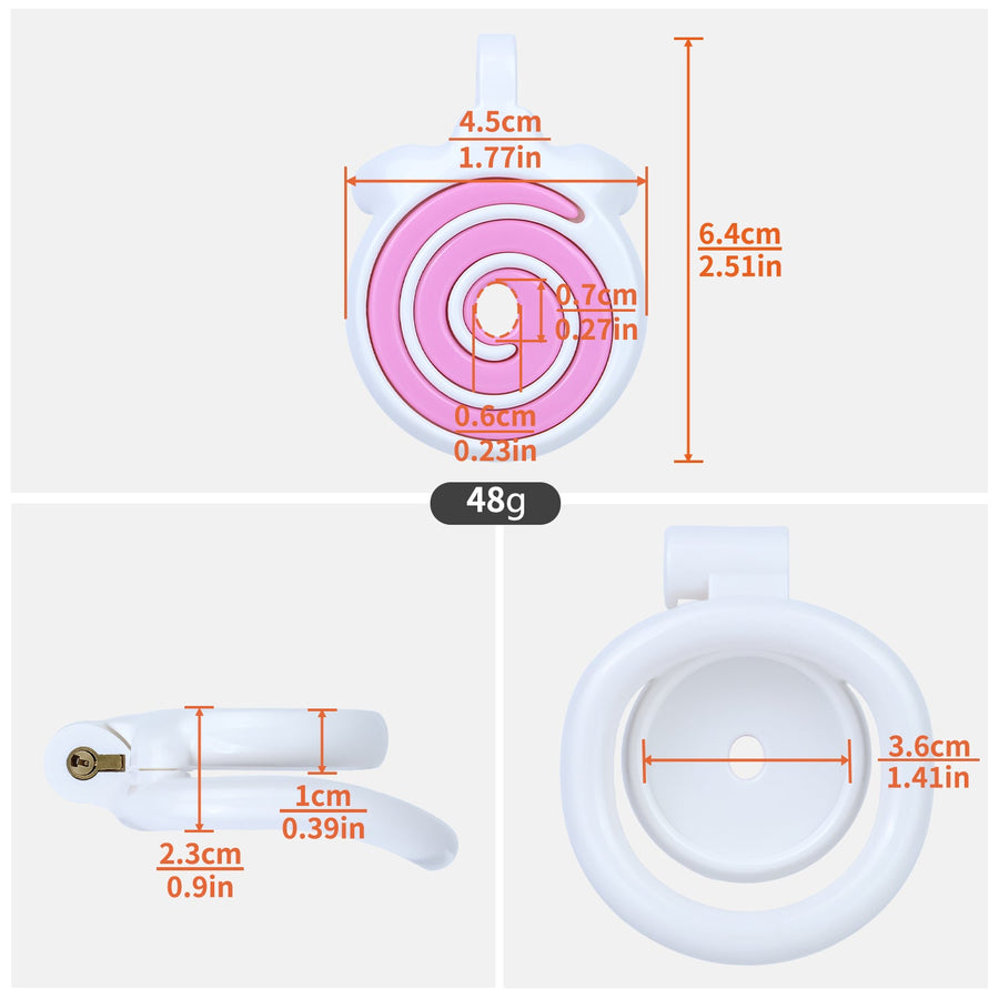 Pink standard cage measurements in cm and inches