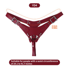 Load image into Gallery viewer, Red belt waist range and strap width measurements
