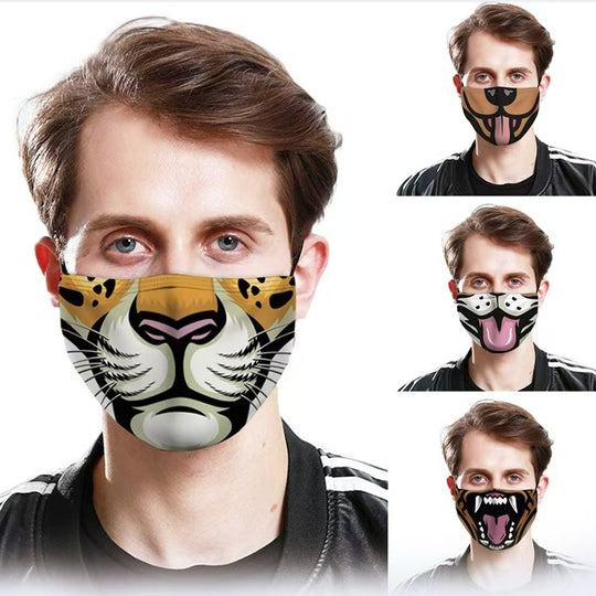 Cartoon Big Mouth Print Sex Mouth Masks product view