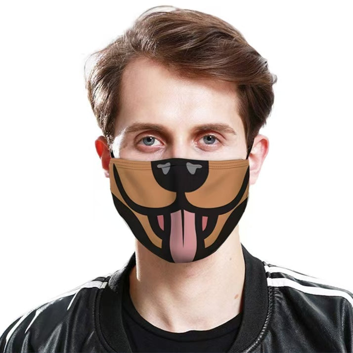 Cartoon Big Mouth Print Sex Mouth Masks, gallery view 3