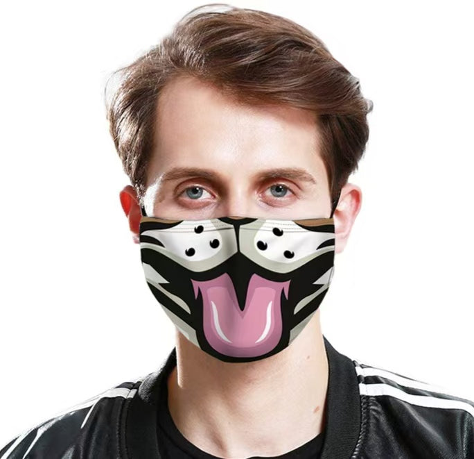 Cartoon Big Mouth Print Sex Mouth Masks, gallery view 4