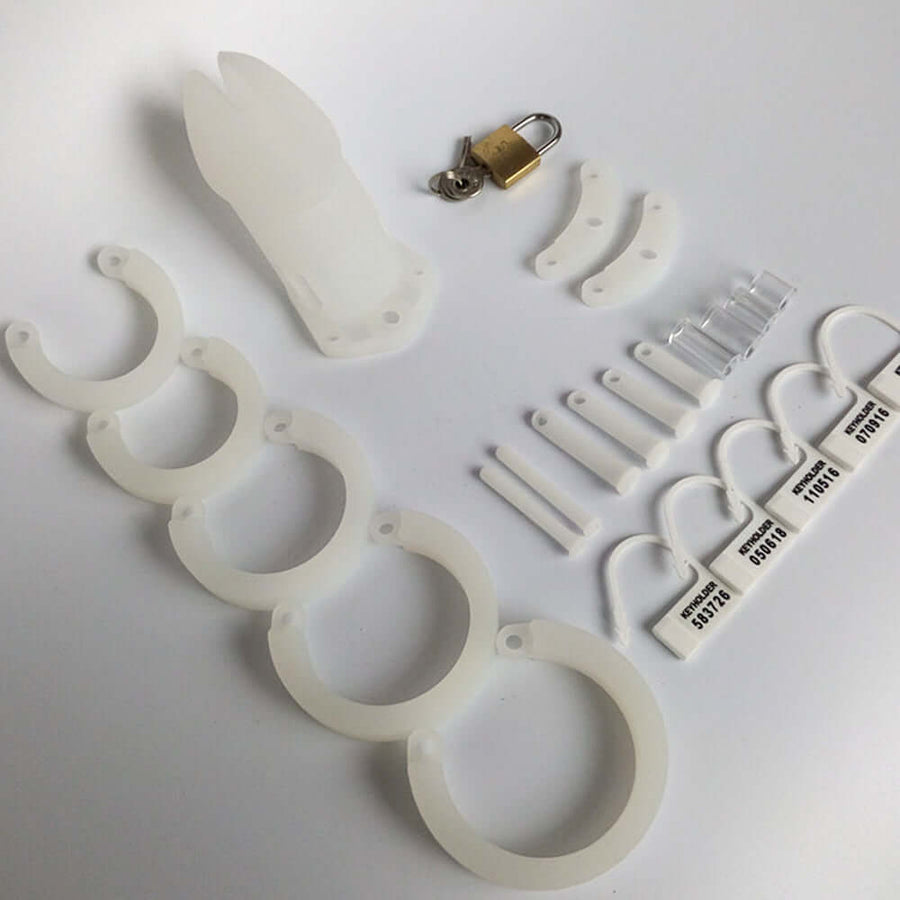 CB6000 Silicone Chastity Cage White, gallery view 4