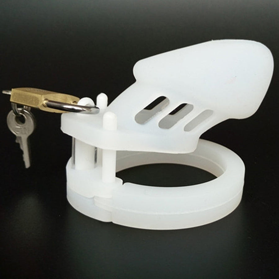 CB6000S Silicone Chastity Cage White, gallery view 3