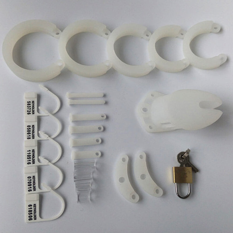CB6000S Silicone Chastity Cage White, gallery view 5