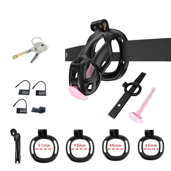 Cobra Chastity Set With Belt -small cage