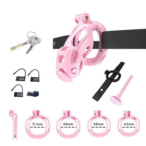 Cobra Chastity Set With Belt  - pink small