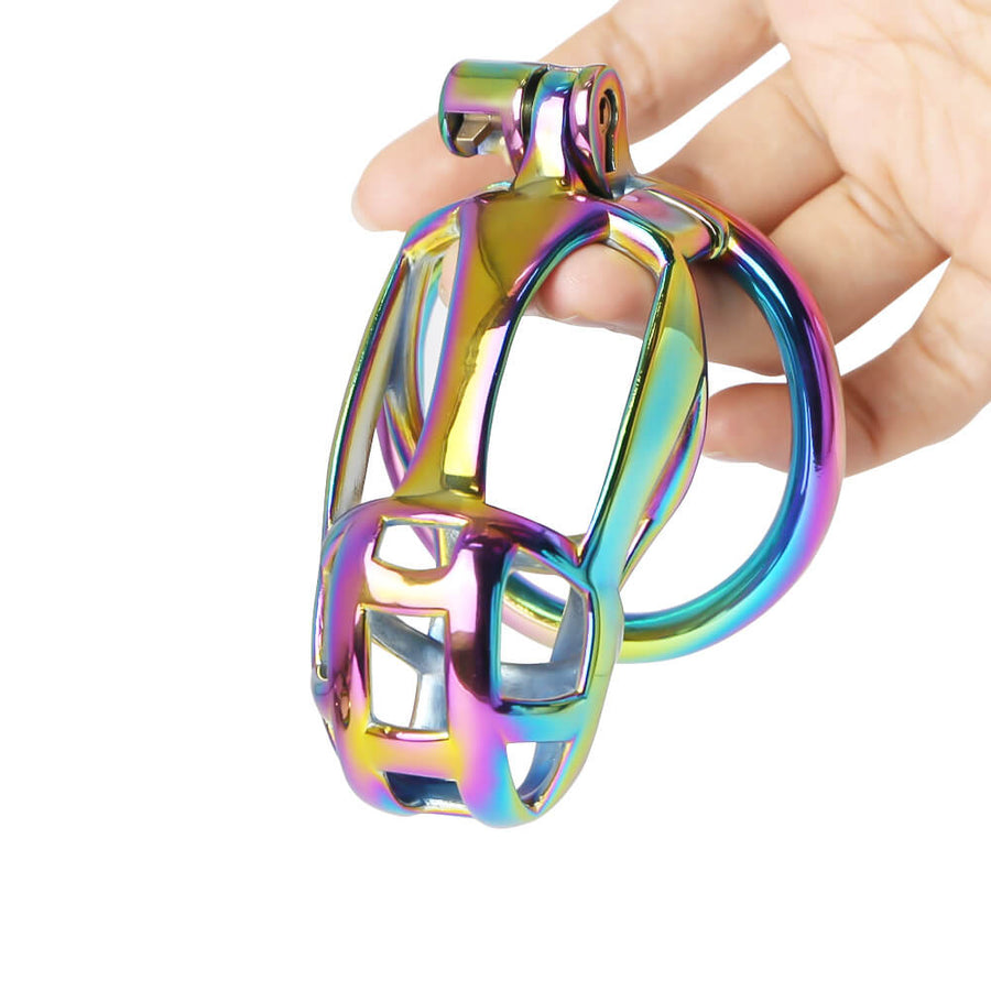 Colorful Stainless Stee Cobra Chastity Cage, gallery view 4