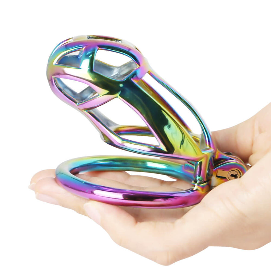 Colorful Stainless Stee Cobra Chastity Cage, gallery view 3