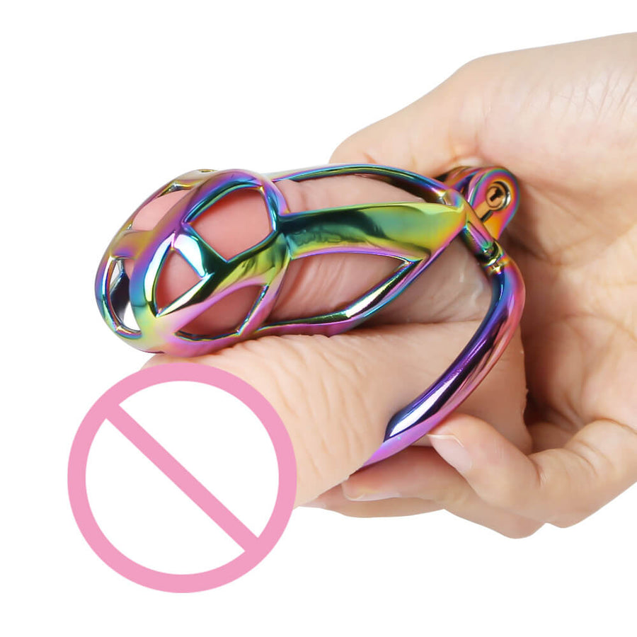 Colorful Stainless Stee Cobra Chastity Cage, gallery view 5