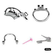 Lade das Bild in den Galerie-Viewer, Dolphin Steel Chastity Cage with Anti-ring Removable - with pink urethral and anty ting
