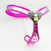 Load image into Gallery viewer, Female Chastity Belt With Pink Transparent Panel - 1
