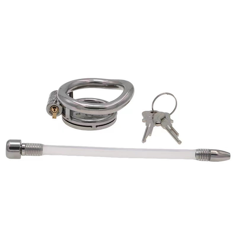 Flat Short Chastity Device With Lock Soft Catheter, gallery view 7