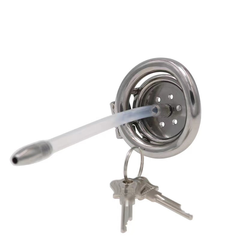 Flat Short Chastity Device With Lock Soft Catheter, gallery view 3