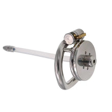 Load image into Gallery viewer, Flat Short Chastity Device With Lock Soft Catheter
