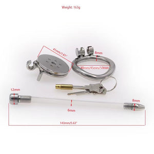 Flat Short Chastity Device With Lock Soft Catheter