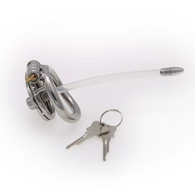 Flat Short Chastity Device With Lock Soft Catheter, gallery view 6