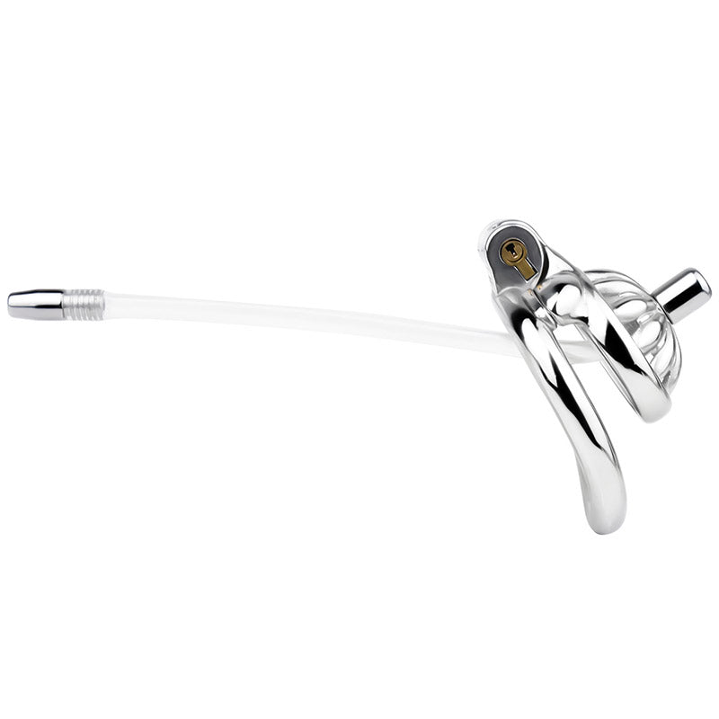 Steel Chastity Cage with Urethral Removable, gallery view 11