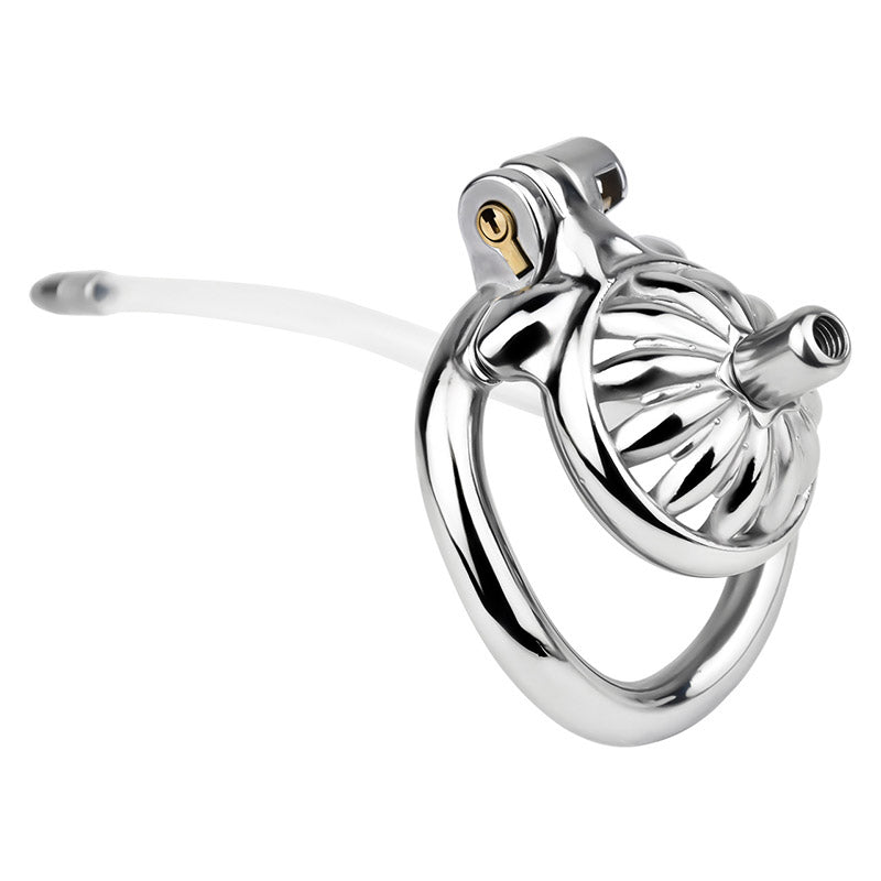 Steel Chastity Cage with Urethral Removable, gallery view 9