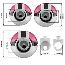 Lade das Bild in den Galerie-Viewer, Size chart showing 42 mm, 46 mm and 50 mm ring options with cage and insert measurements
