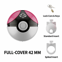 Lade das Bild in den Galerie-Viewer, Full-Cover Ball Chastity Cage 42 mm ring size with lock and two insert styles
