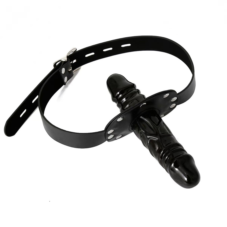 Gag Restraint Black Face Strap On Dildo BDSM product view