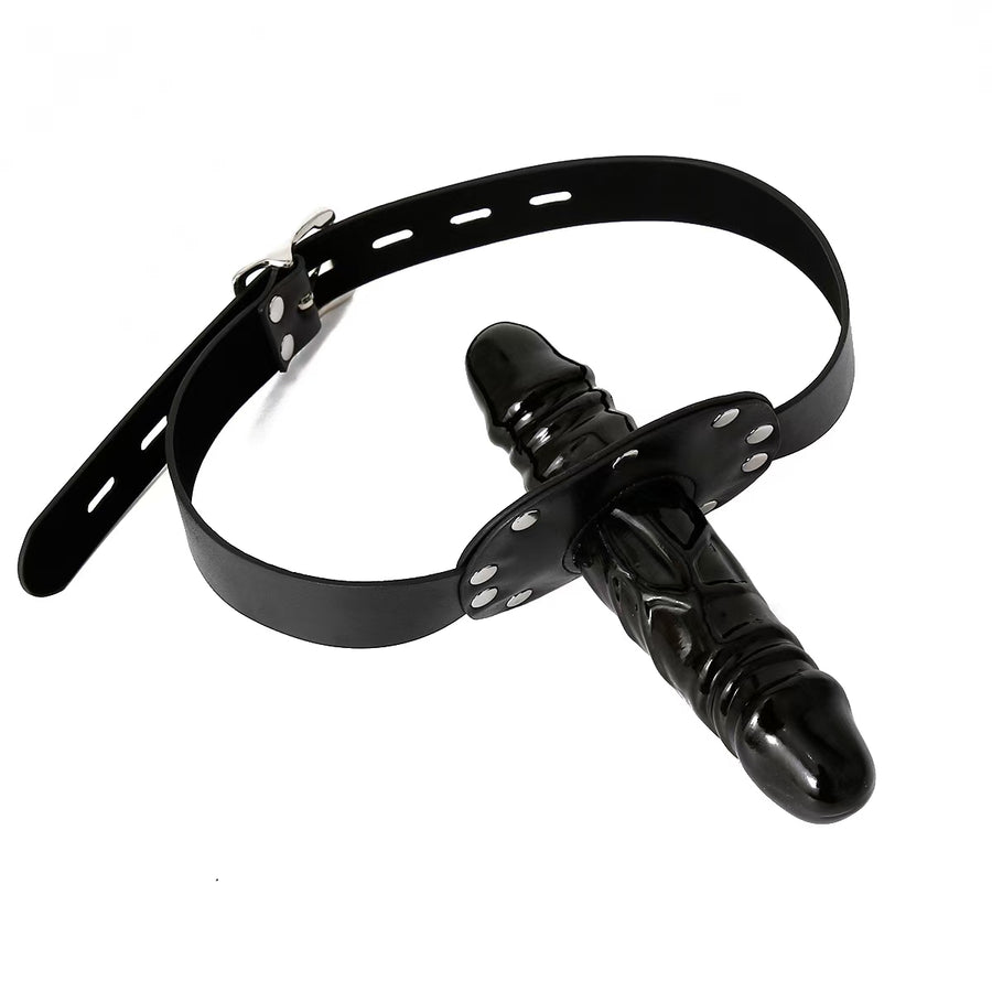 Gag Restraint Black Face Strap On Dildo BDSM, gallery view 5