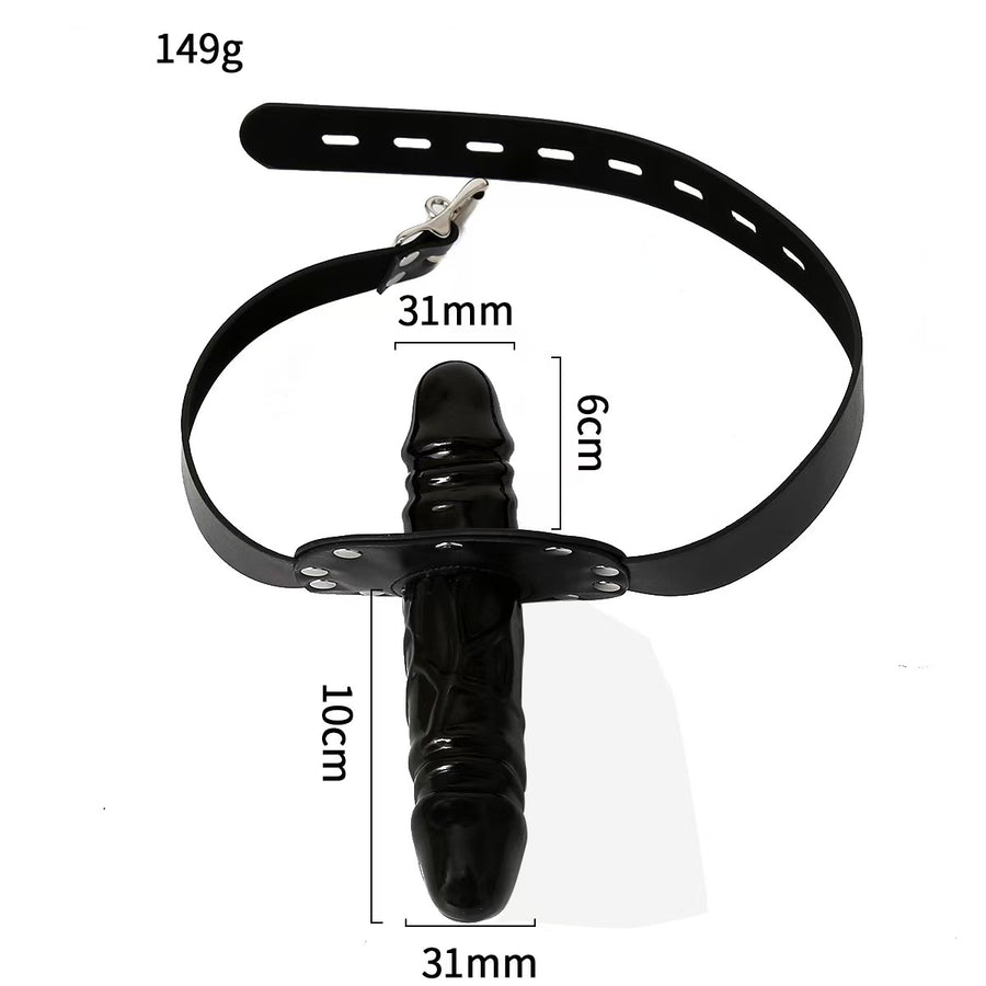 Gag Restraint Black Face Strap On Dildo BDSM, gallery view 9