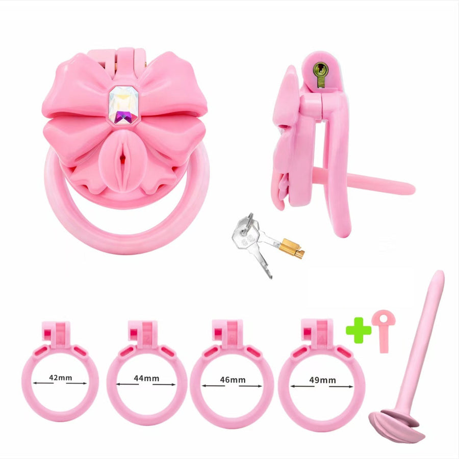 Gem Bowknot Chastity Cage 