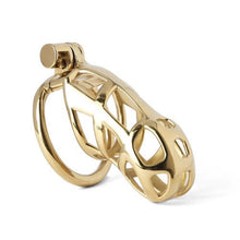 Load image into Gallery viewer, Gold Stainless Steel Cobra Chastity Cage
