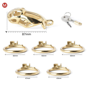 Gold Stainless Steel Cobra Chastity Cage